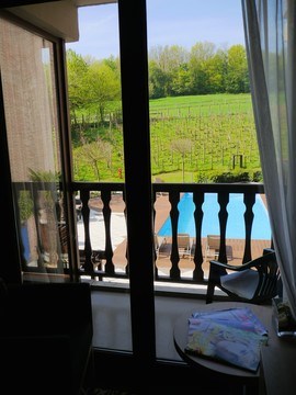 Profitez d’une vue relaxante sur la piscine depuis la chambre supérieure familiale du Van der Valk Hotel Nivelles-Sud, pour un séjour en famille agréable et détendu.